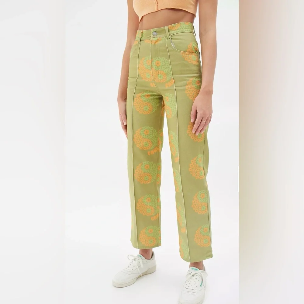 Lisa Says Gah Robyn Yin Yang Floral High Waist Straight Leg Pants Jeans. Sz 27 - Picture 8 of 11